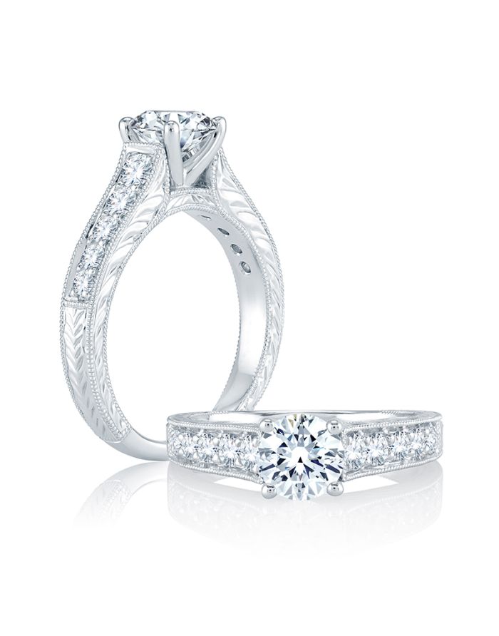 Vintage Diamond Semi Mount Engagement Ring