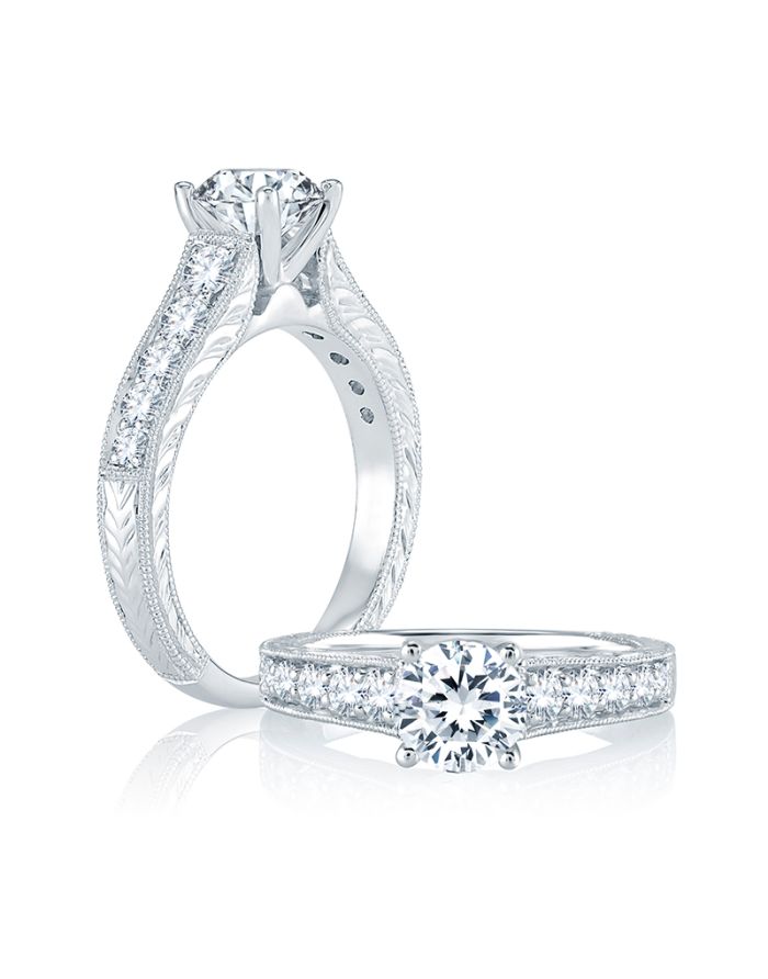 Vintage Diamond Semi Mount Engagement Ring