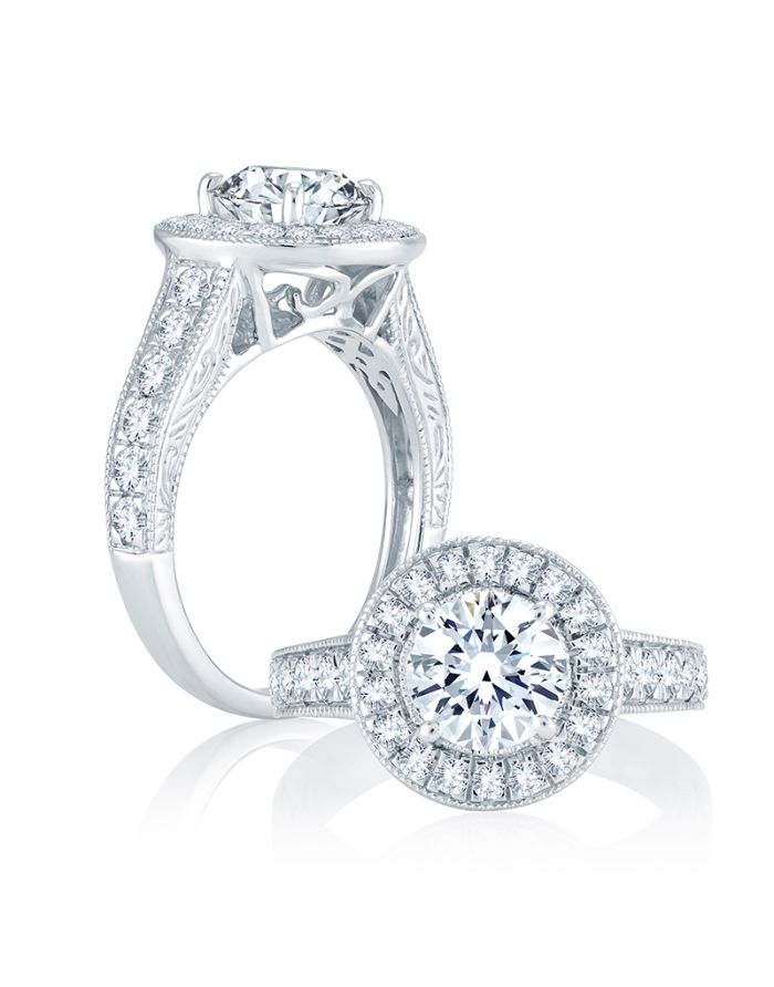 Vintage Diamond Semi Mount Engagement Ring