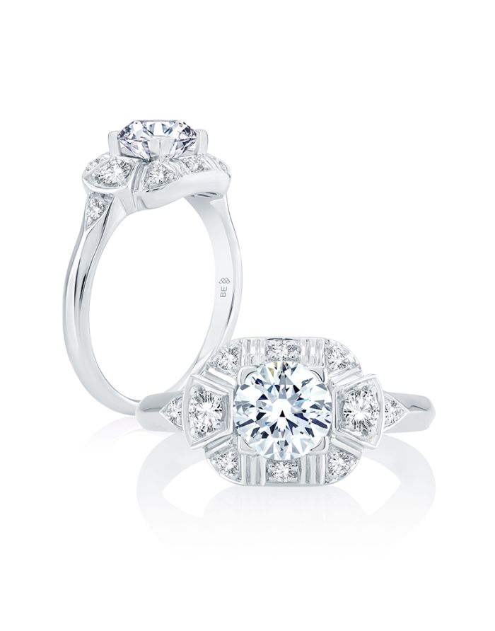 Vintage Diamond Semi Mount Engagement Ring