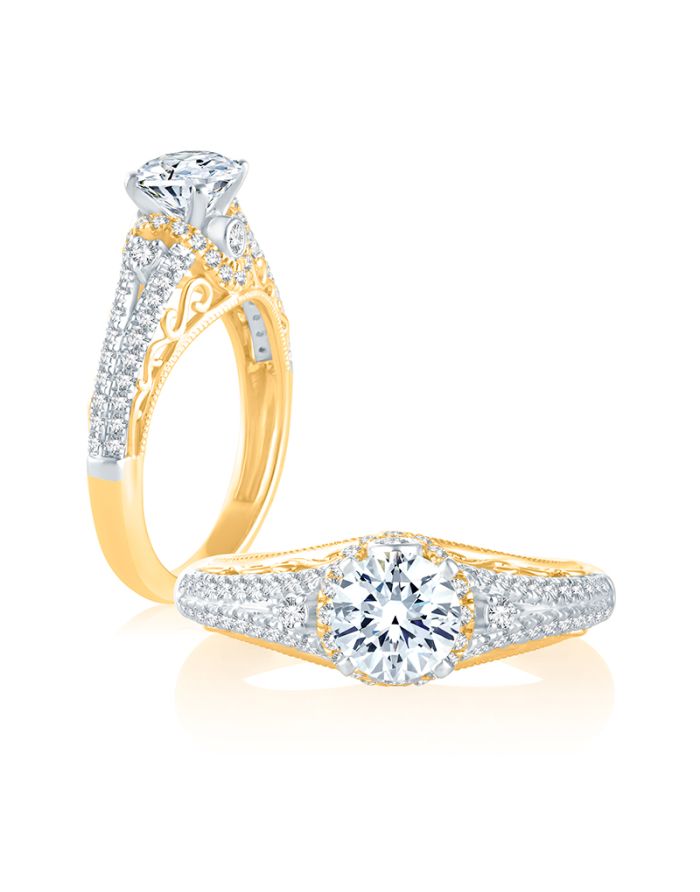 Vintage Diamond Semi Mount Engagement Ring