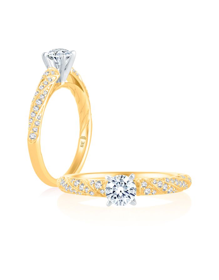 Vintage Diamond Semi Mount Engagement Ring