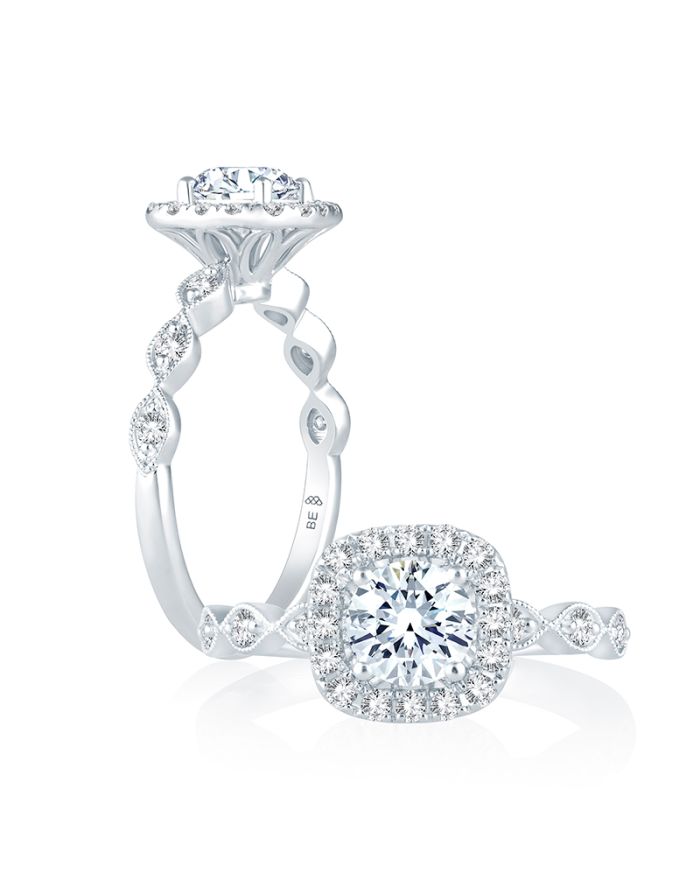 Vintage Diamond Semi Mount Engagement Ring