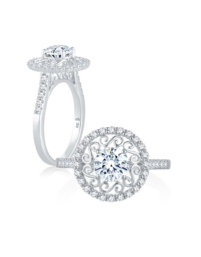 Vintage Diamond Semi Mount Engagement Ring