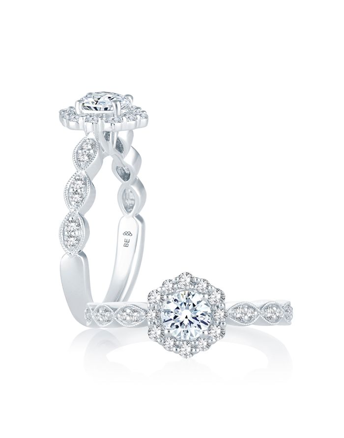 Vintage Diamond Semi Mount Engagement Ring