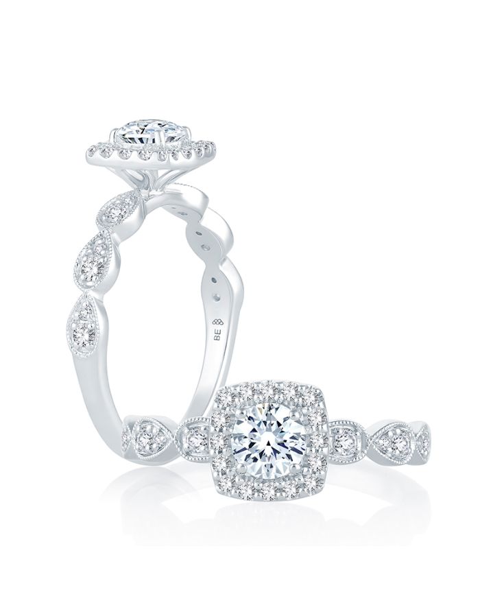 Vintage Diamond Semi Mount Engagement Ring