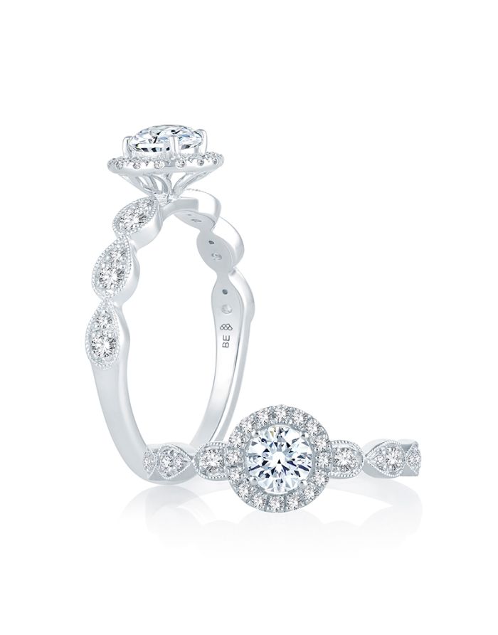 Vintage Diamond Semi Mount Engagement Ring