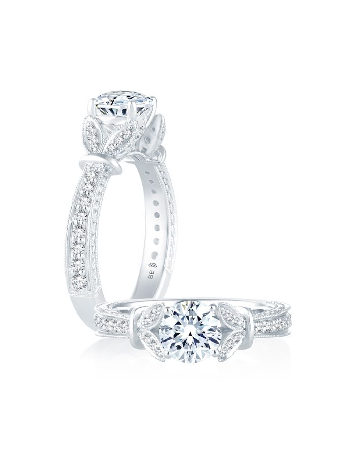 Vintage Diamond Semi Mount Engagement Ring