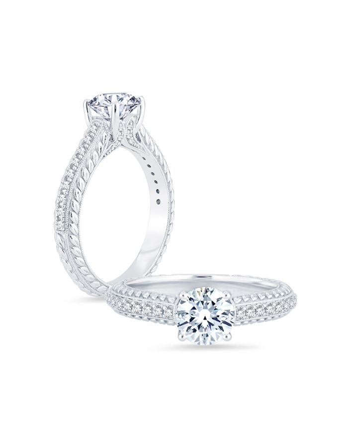 Vintage Diamond Semi Mount Engagement Ring