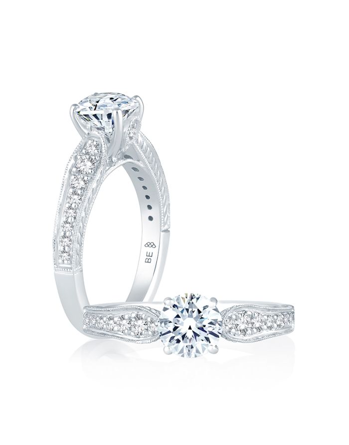 Vintage Diamond Semi Mount Engagement Ring