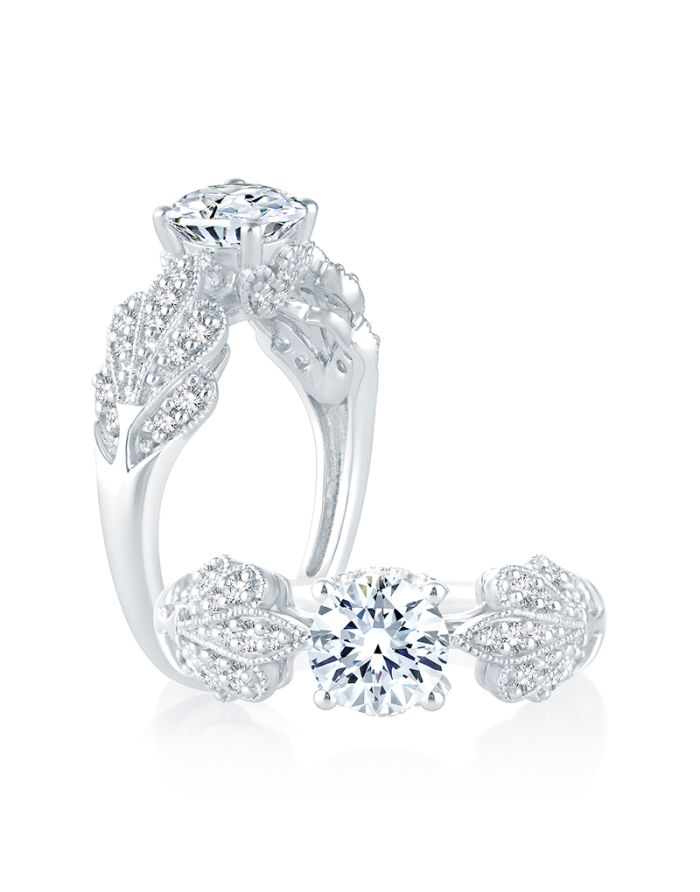 Vintage Diamond Semi Mount Engagement Ring