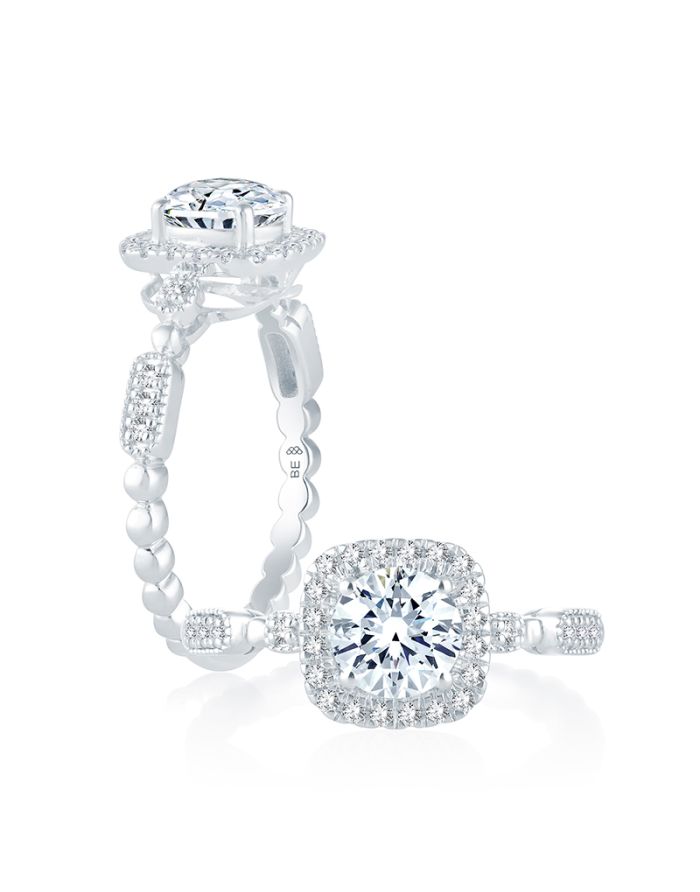 Vintage Diamond Semi Mount Engagement Ring