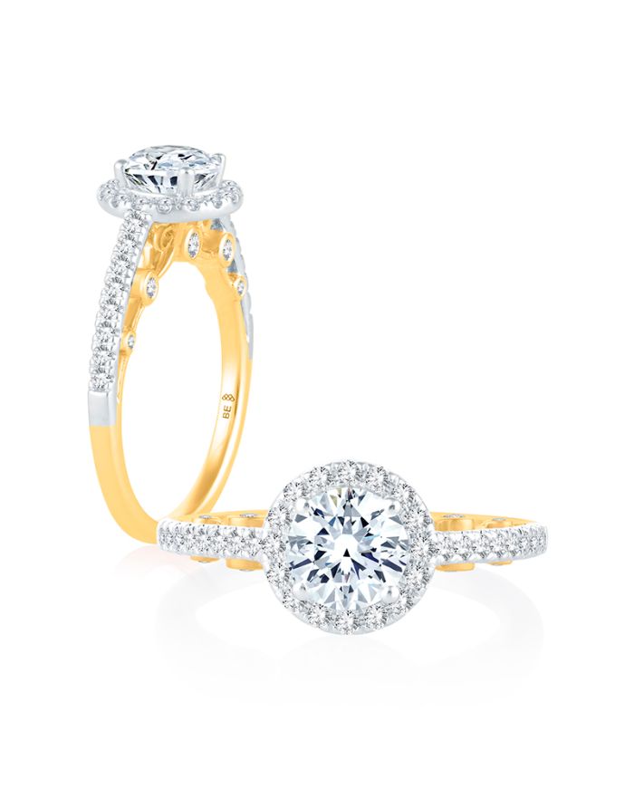 Vintage Diamond Semi Mount Engagement Ring