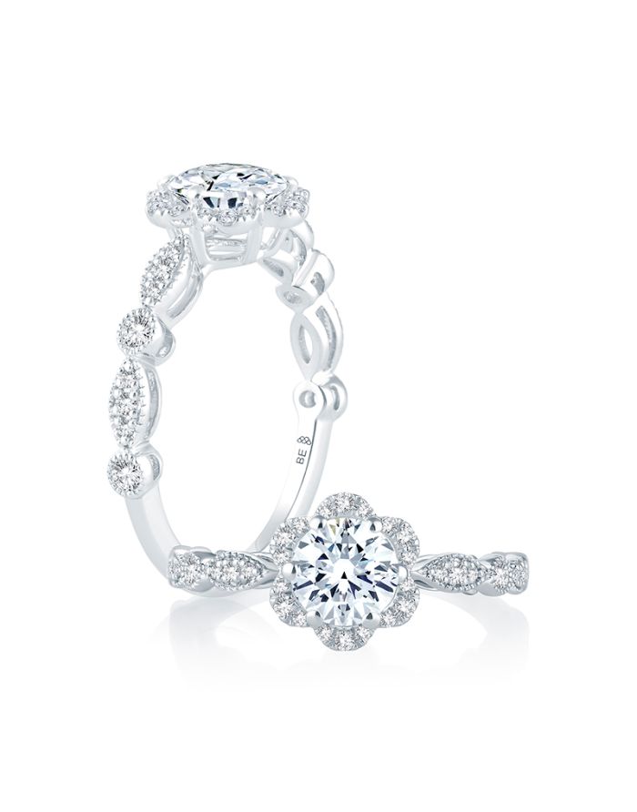 Vintage Diamond Semi Mount Engagement Ring