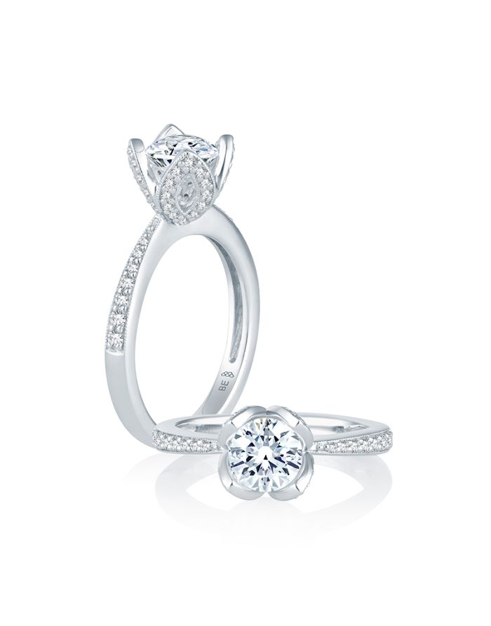 Vintage Diamond Semi Mount Engagement Ring