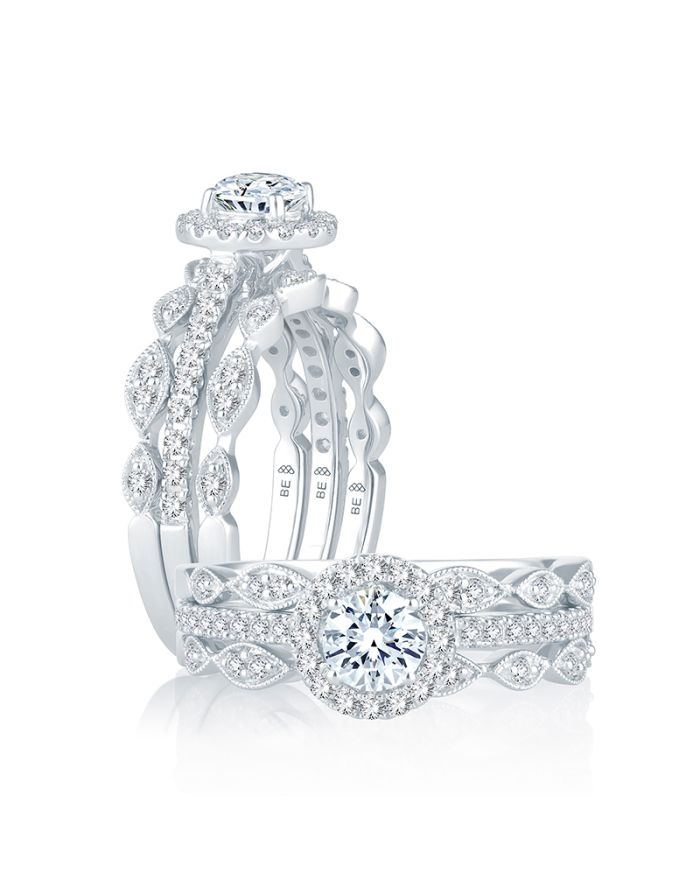 Halo Diamond Semi Mount Engagement Ring