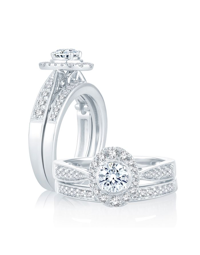 Halo Diamond Semi Mount Engagement Ring