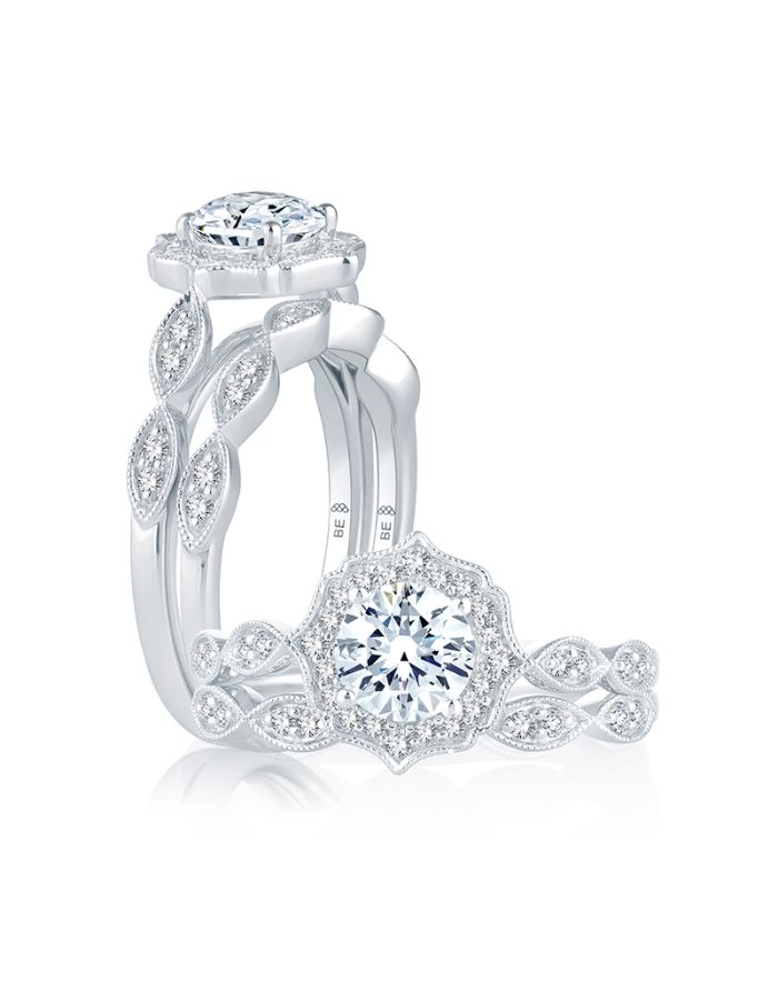 Vintage Diamond Semi Mount Engagement Ring