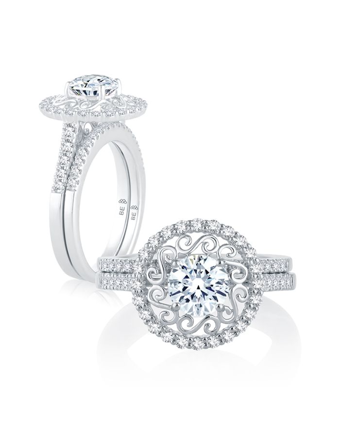 Vintage Diamond Semi Mount Engagement Ring