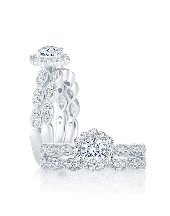 Vintage Diamond Semi Mount Engagement Ring