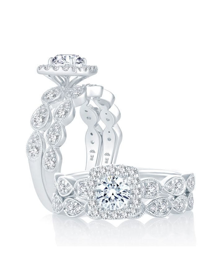 Vintage Diamond Semi Mount Engagement Ring