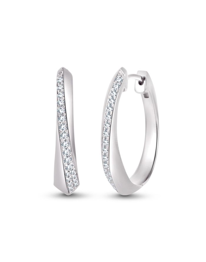 Diamond Fashion Hoop Earrings