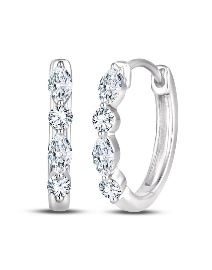 Diamond Fashion Hoop Earrings