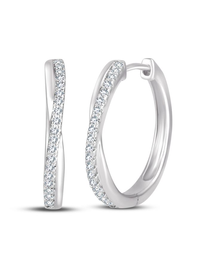 Diamond Fashion Hoop Earrings