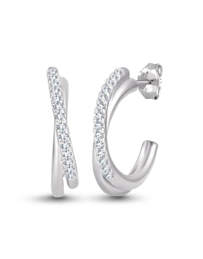 Diamond Fashion Hoop Earrings