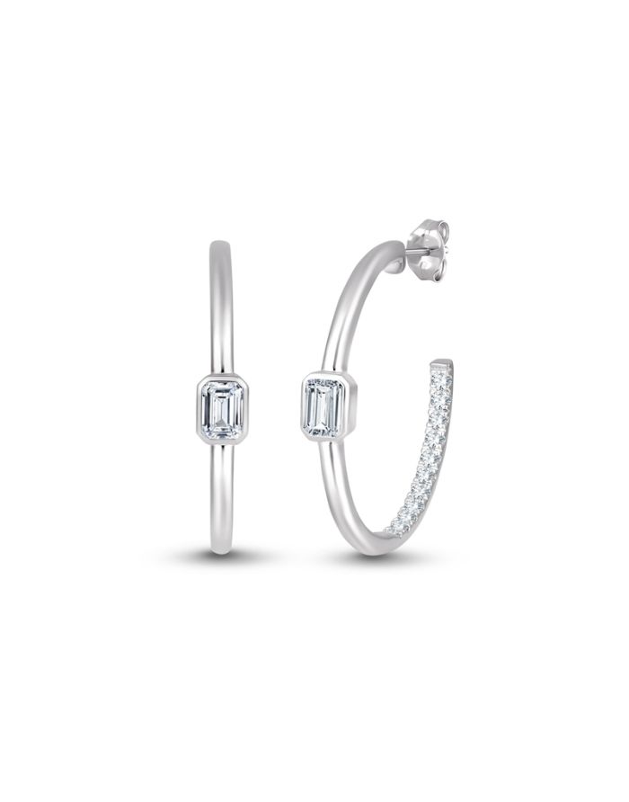 Diamond Fashion Hoop Earrings