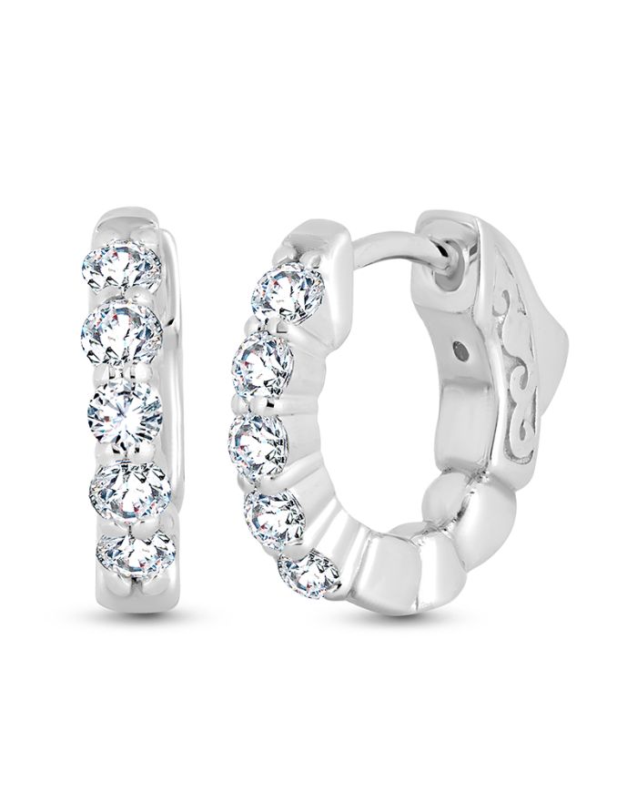 Huggie Diamond Hoop Earrings