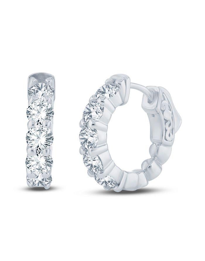Huggie Diamond Hoop Earrings