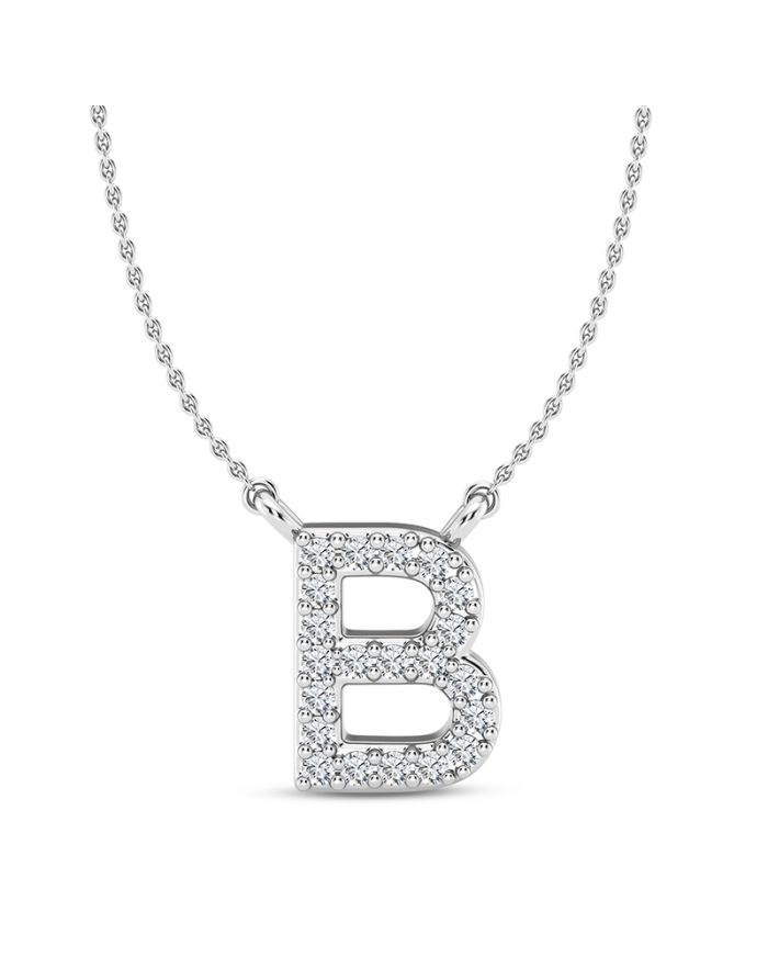 Diamond Initial Pendant Large