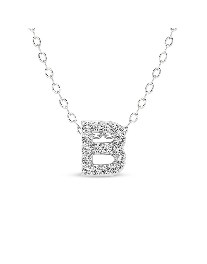 Diamond Initial Pendant Small