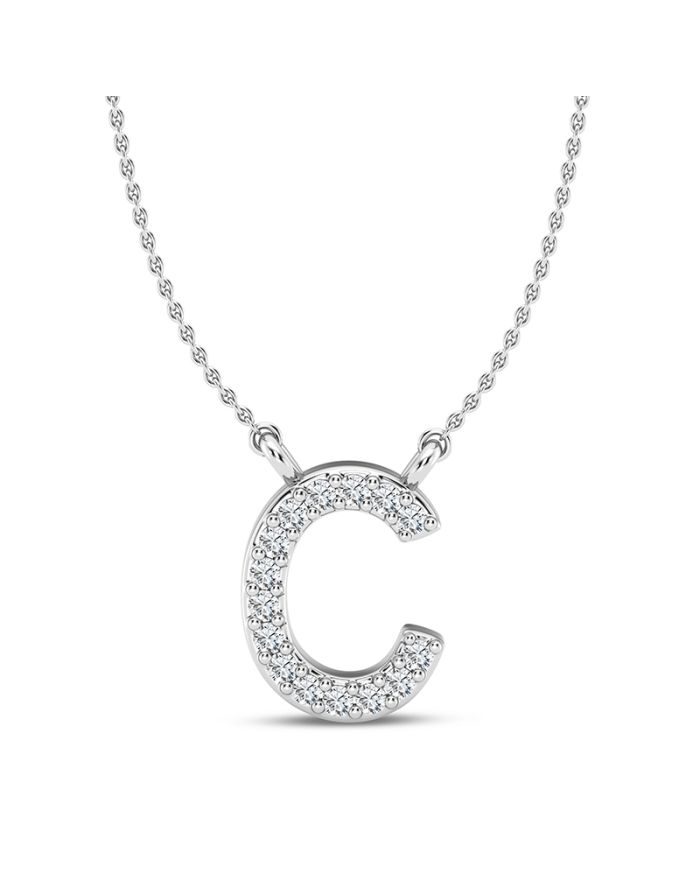 Diamond Initial Pendant Large
