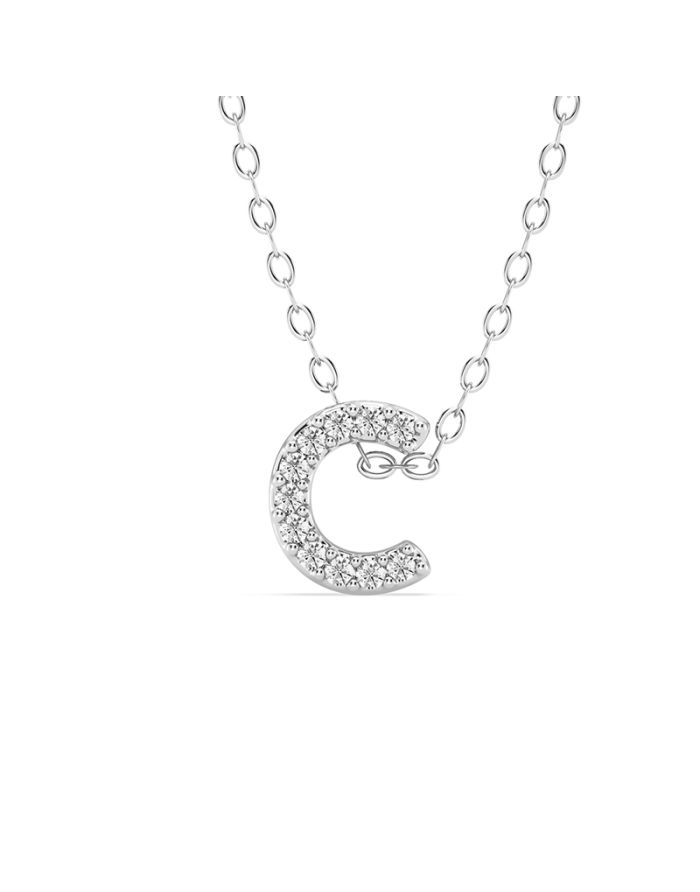 Diamond Initial Pendant Small