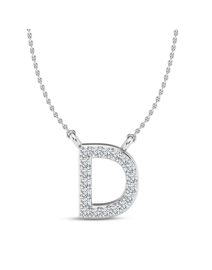 Diamond Initial Pendant Large