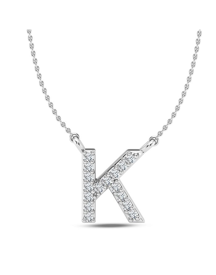 Diamond Initial Pendant Large