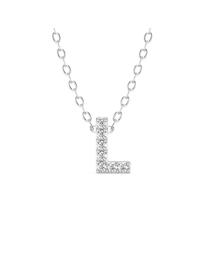 Diamond Initial Pendant Small