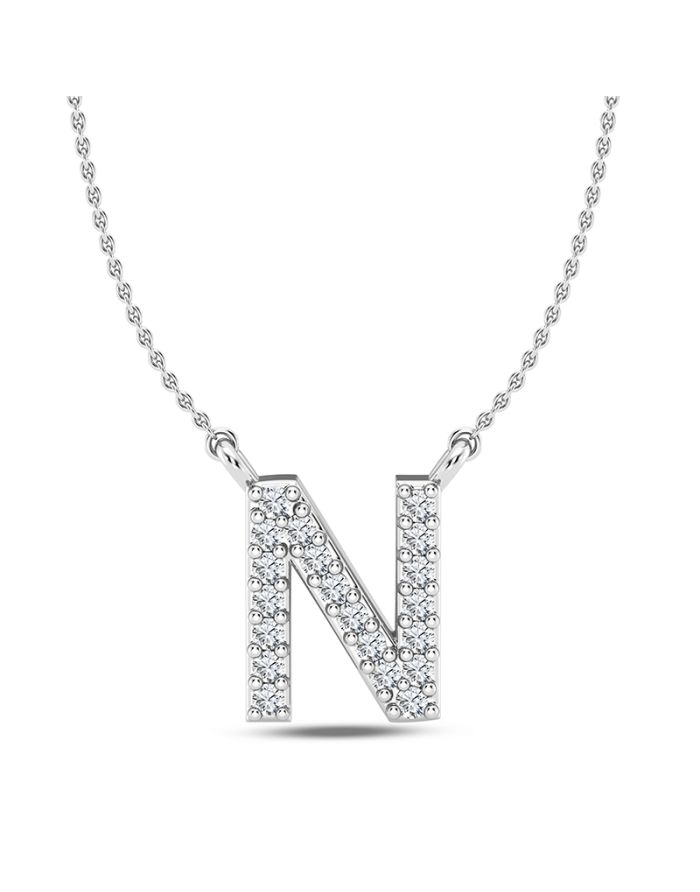 Diamond Initial Pendant Large