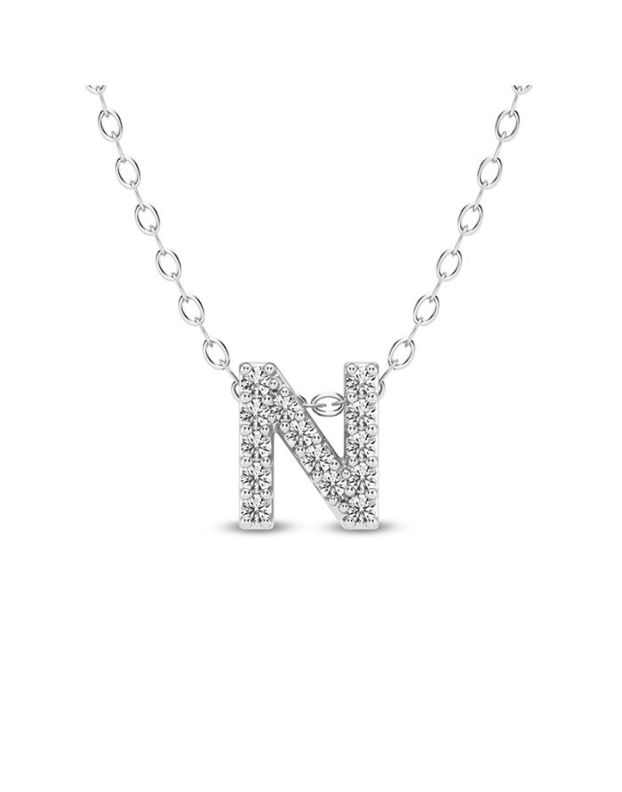 Diamond Initial Pendant Small