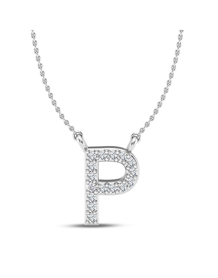 Diamond Initial Pendant Large