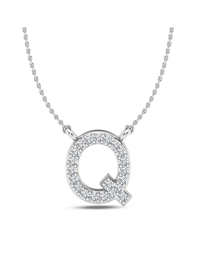 Diamond Initial Pendant Large