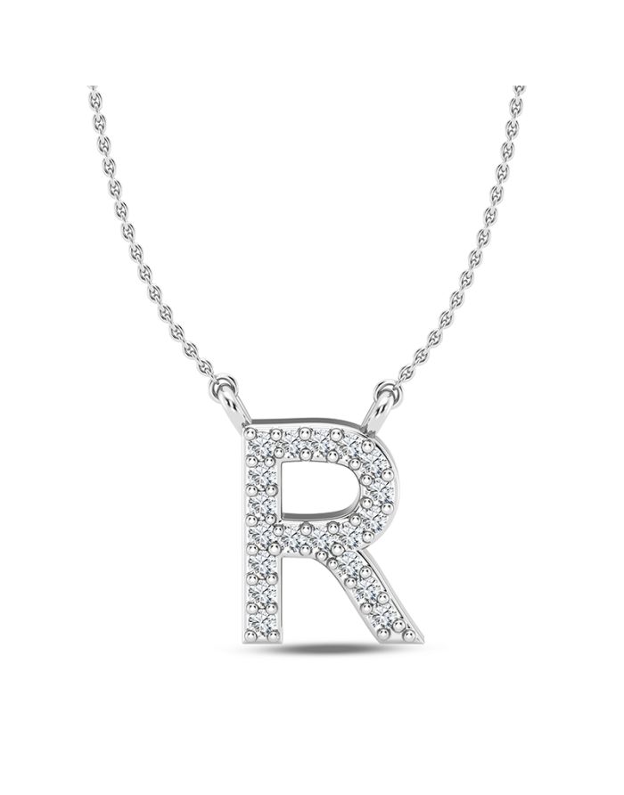 Diamond Initial Pendant Large