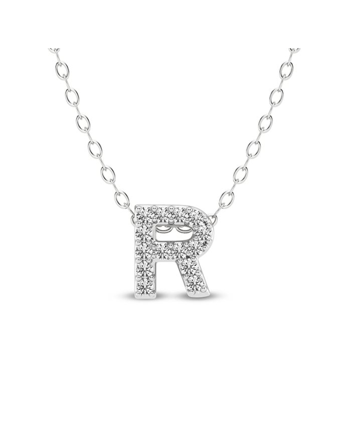 Diamond Initial Pendant Small