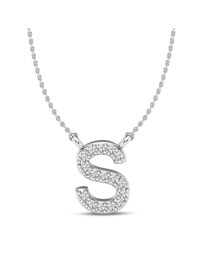 Diamond Initial Pendant Large
