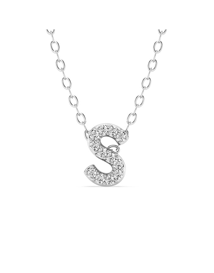 Diamond Initial Pendant Small