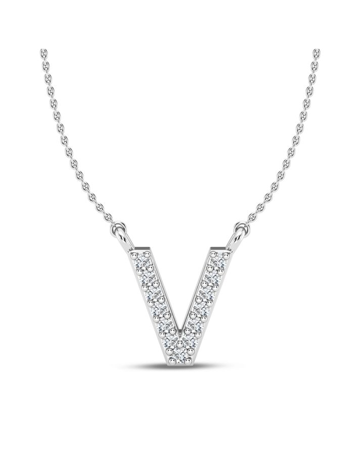 Diamond Initial Pendant Large