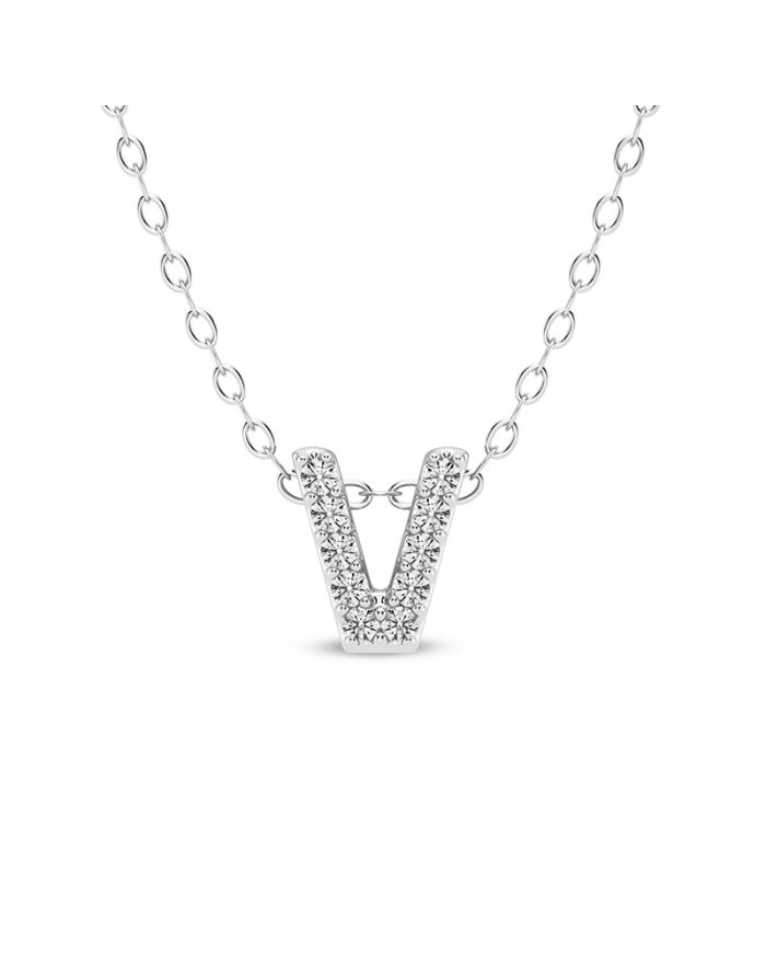 Diamond Initial Pendant Small