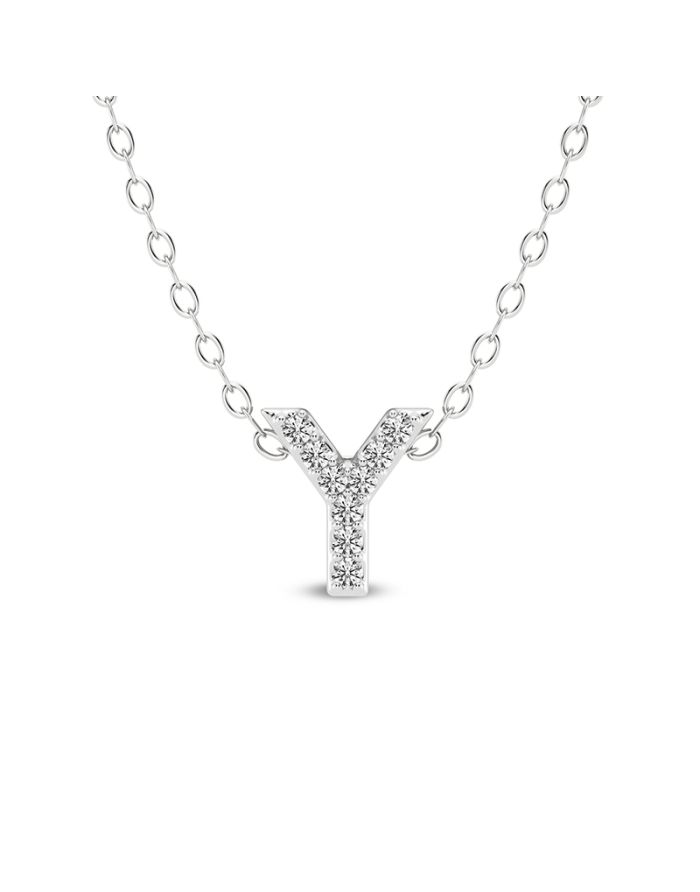 Diamond Initial Pendant Small